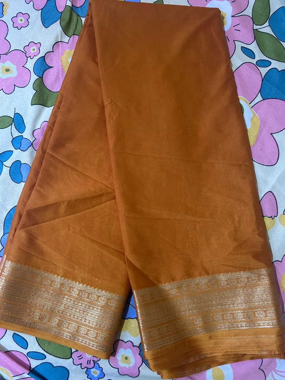 Mysore silk crepe Saree